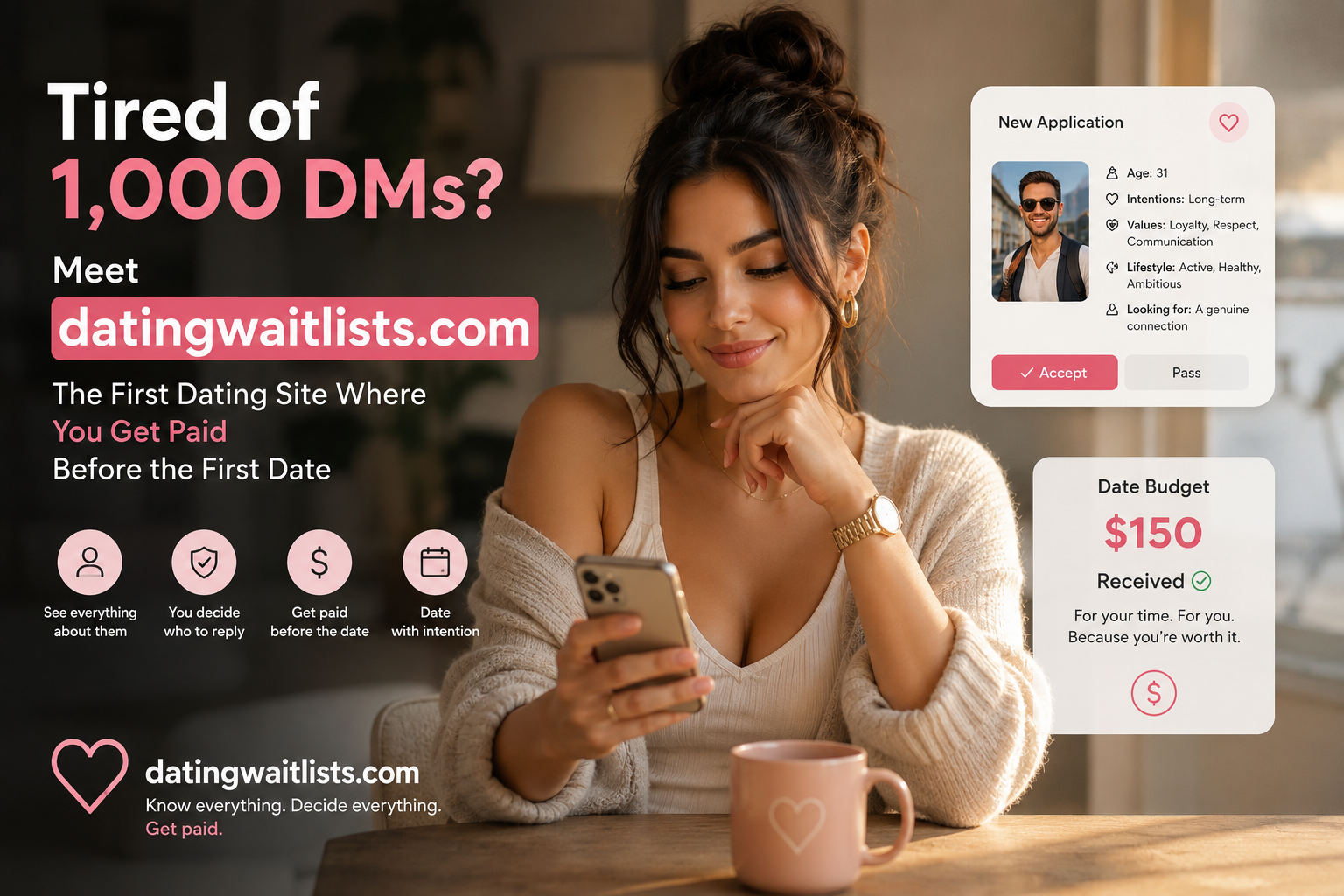 Cover image for blog post: Tired of 1,000 DMs? Meet datingwaitlists.com